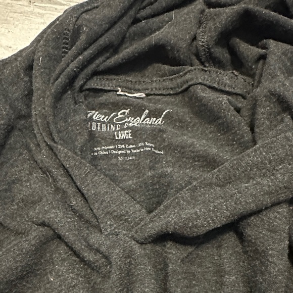 New England Clothing Co. Black Hoodie long sleeve tee Large - Picture 3 of 3
